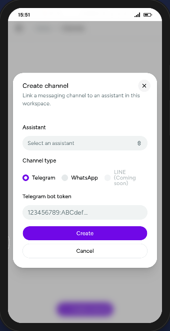 Vio channel creation